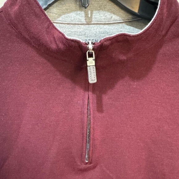Mizzen &‎ Main Men's Pro Flex Quarter 1/4 Zip Burgundy Heather, Medium - Picture 4 of 8